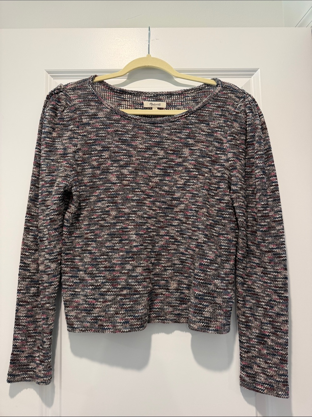 Madewell Multicolor Marled Long Sleeve Knit Top - Pink, Gray, Black